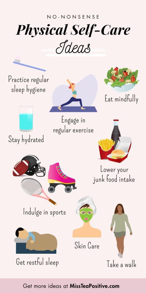 Physical self-care activities that promote relaxation and stress reliefs